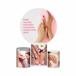 Trio Capa Cilindro + Painel Redondo 3D Unhas Manicure 1,50m Veste Fácil