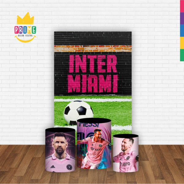Kit Casado Inter Miami Messi Trio Capa Cilindro Retangular Tecido - Image 2