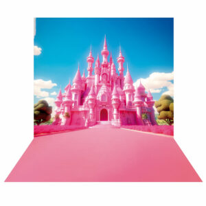 Fundo Fotográfico Cenário Castelo Rosa Tecido 2,2 x1,5m F112