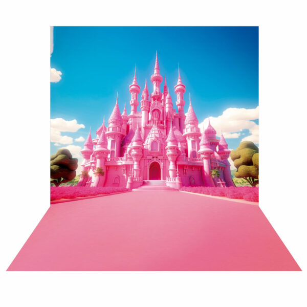 Fundo Fotográfico Cenário Castelo Rosa Tecido 2,2 x1,5m F112