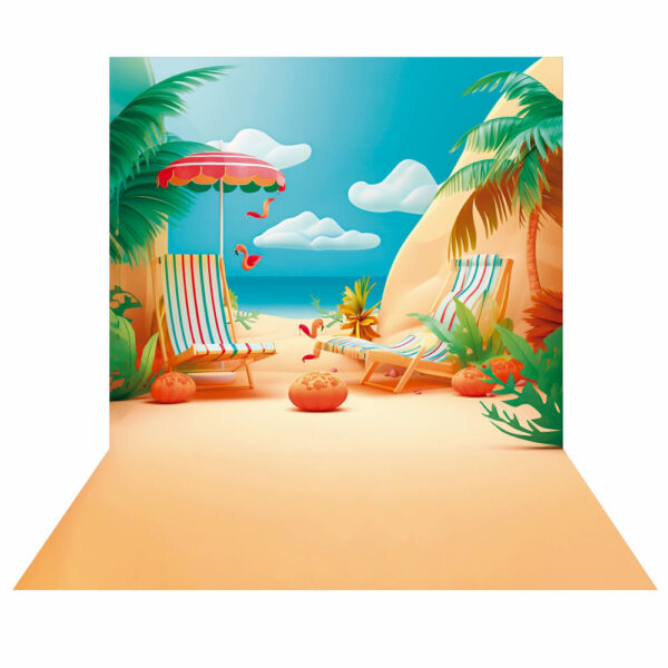 Fundo Fotográfico Cenário Praia Tecido 2,2m x1,5m F231