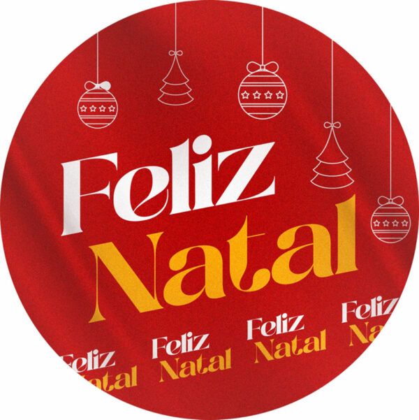 Painel Redondo 3D Natal Tecido Sublimado 1,50m x 1,50m
