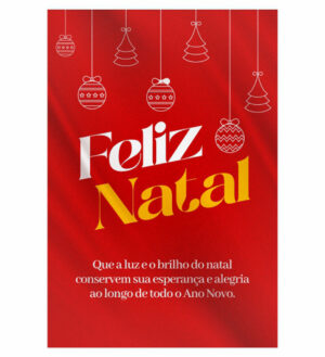Painel de Festa Retangular 3D Natal casadinho 1,50m x 2,20