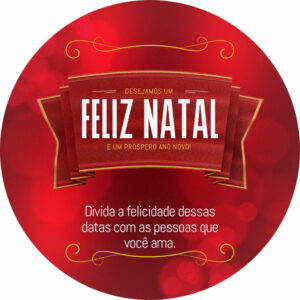 Painel Redondo 3D Natal Tecido Sublimado 1,50m x 1,50m