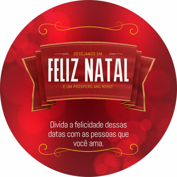 Painel Redondo 3D Natal Tecido Sublimado 1,50m x 1,50m