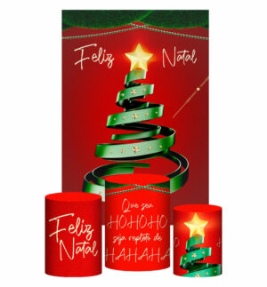 Kit Casado Natal Trio Capa Cilindro Retangular Tecido