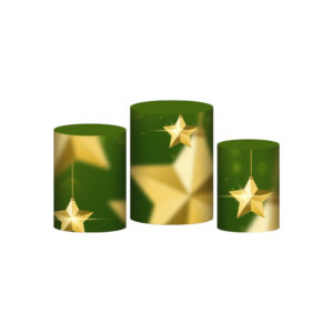 Trio Capa Cilindro Natal 3D Em Tecido Com Elástico