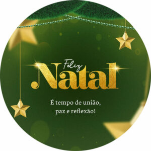 Painel Redondo 3D Natal Tecido Sublimado 1,50m x 1,50m