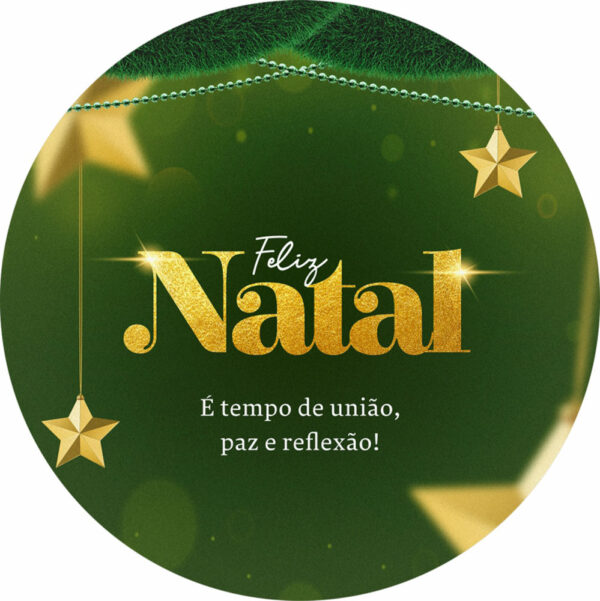 Painel Redondo 3D Natal Tecido Sublimado 1,50m x 1,50m