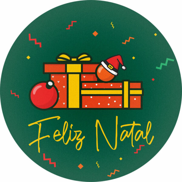 Painel Redondo 3D Natal Tecido Sublimado 1,50m x 1,50m