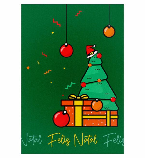 Painel de Festa Retangular 3D Natal casadinho 1,50m x 2,20