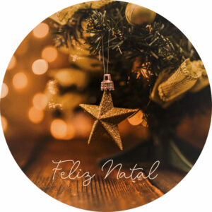 Painel Redondo 3D Natal Tecido Sublimado 1,50m x 1,50m
