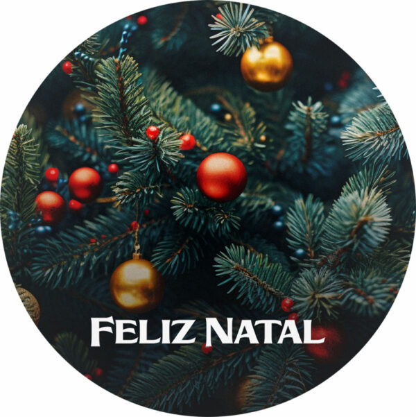 Painel Redondo 3D Natal Tecido Sublimado 1,50m x 1,50m