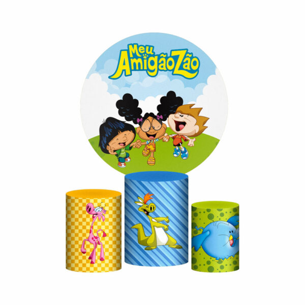 Trio Capa Cilindro + Painel Redondo 3D Meu Amigãozão 1,50m Veste Fácil