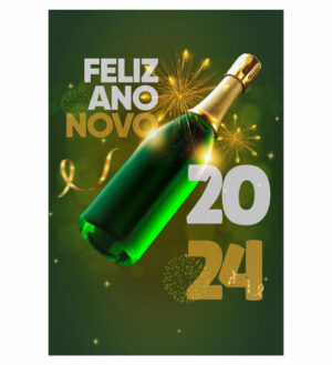 Painel de Festa Retangular 3D Ano Novo casadinho 1,50m x 2,20