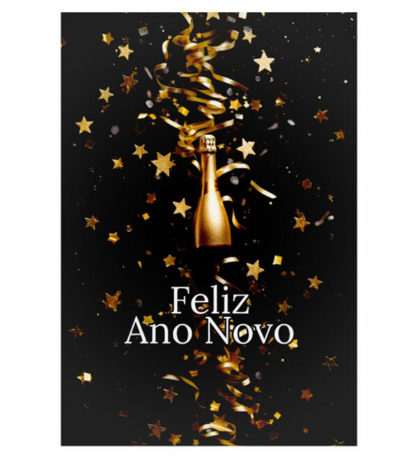Painel de Festa Retangular 3D Ano Novo casadinho 1,50m x 2,20