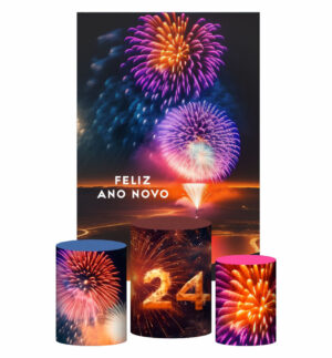 Kit Casado Ano Novo Trio Capa Cilindro Retangular Tecido