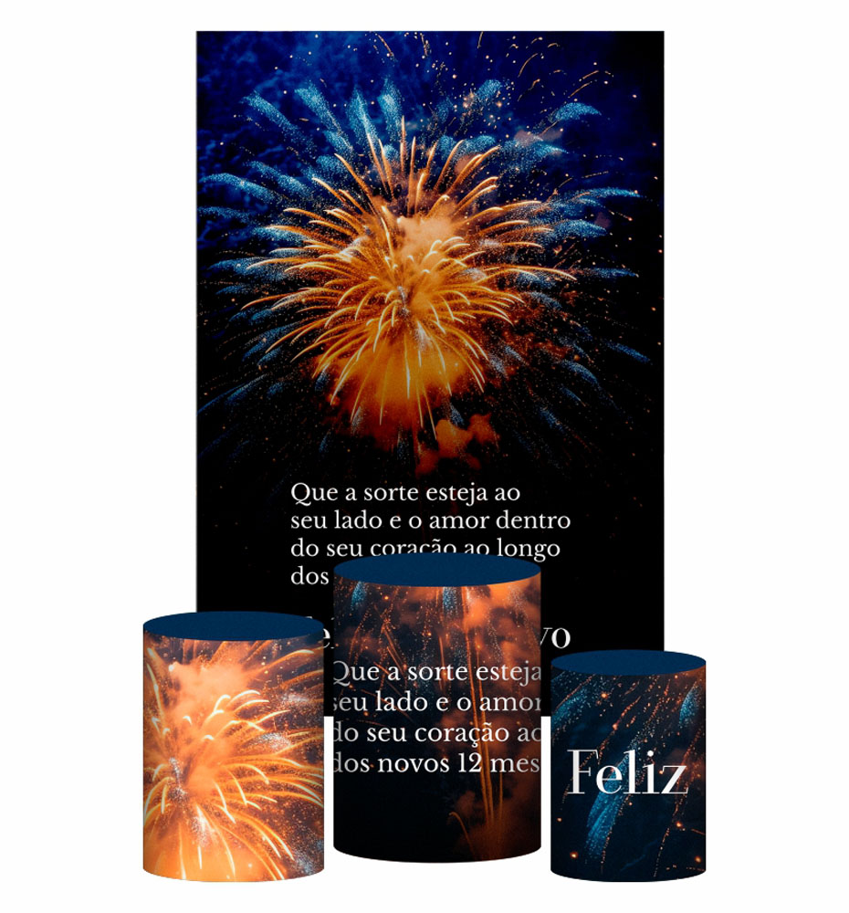 Kit Casado Ano Novo Trio Capa Cilindro Retangular Tecido