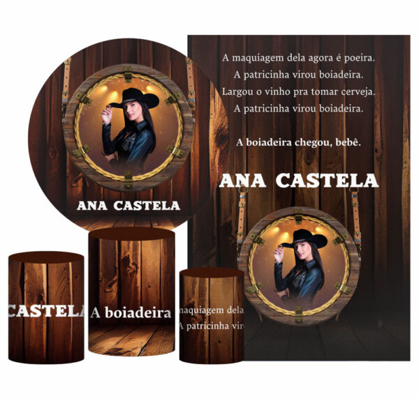 Kit Casado Ana Castela Painel Redondo Trio Capas Cilindro Retangular Vertical Em Tecido