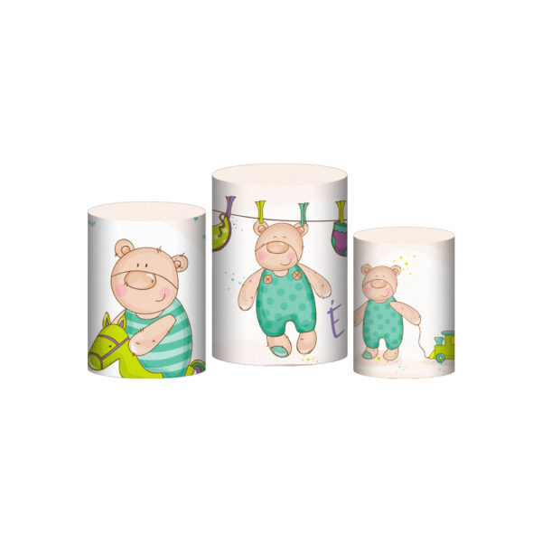 Trio Capa Cilindro É Menino 3D Em Tecido Com Elástico