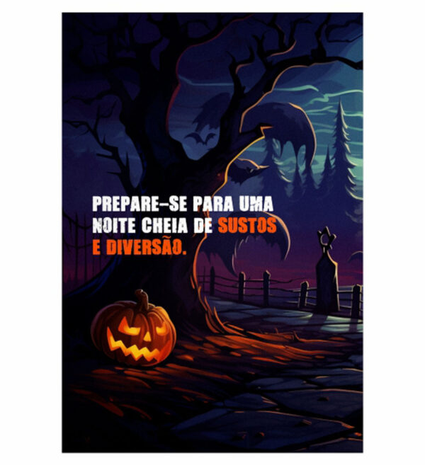 Painel de Festa Retangular 3D Halloween casadinho 1,50m x 2,20