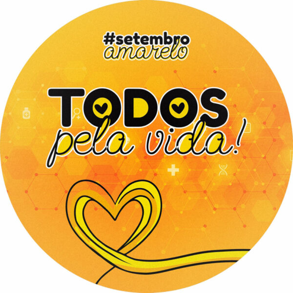 Painel Redondo 3D Setembro Amarelo Tecido Sublimado 1,50m x 1,50m