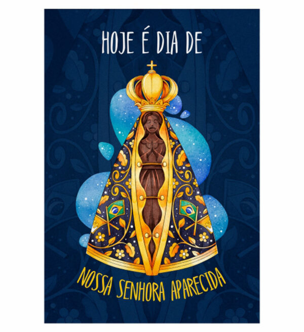 Painel de Festa Retangular 3D Nossa Senhora Aparecida casadinho 1,50m x 2,20
