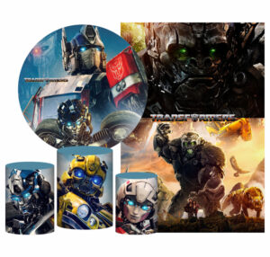 Kit Casado Transformers Painel Redondo Trio Capas Cilindro Retangular Vertical Em Tecido