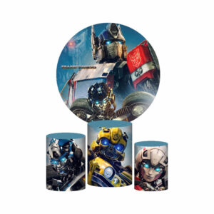 Trio Capa Cilindro + Painel Redondo 3D Transformers 1,50m Veste Fácil