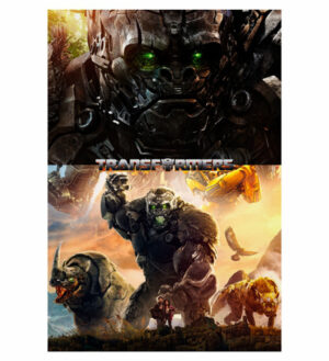 Painel de Festa Retangular 3D Transformers casadinho 1,50m x 2,20