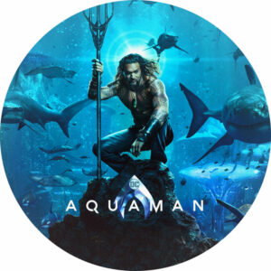 Painel Redondo 3D Aquaman Tecido Sublimado 1,50m x 1,50m