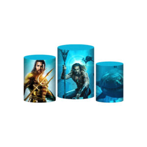 Trio Capa Cilindro Aquaman 3D Em Tecido Com Elástico