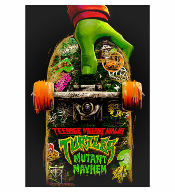 Painel de Festa Retangular 3D Tartarugas Ninjas casadinho 1,50m x 2,20