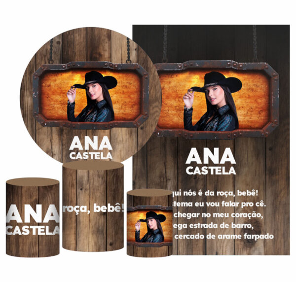 Kit Casado Ana Castela Painel Redondo Trio Capas Cilindro Retangular Vertical Em Tecido