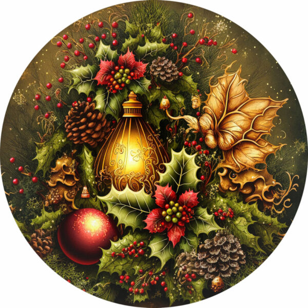 Painel Redondo 3D Natal Tecido Sublimado 1,50m x 1,50m