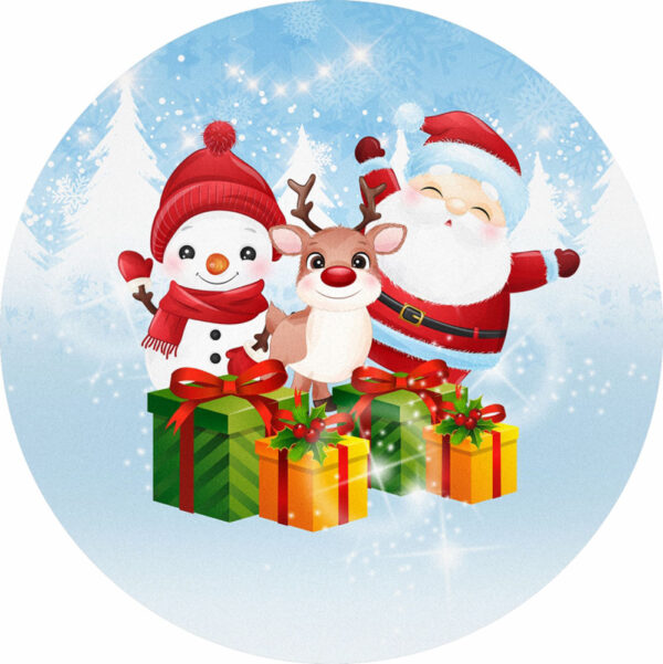 Painel Redondo 3D Natal Abre Fácil Tecido 1,50m X 1,50m - Image 2