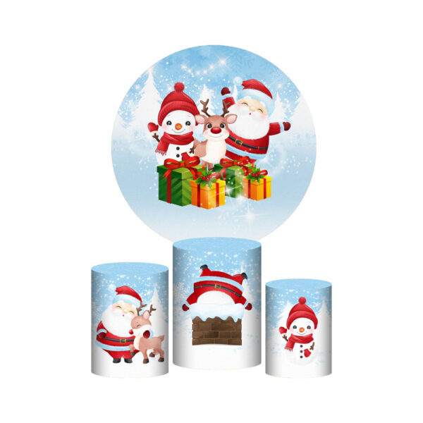 Trio Capa Cilindro + Painel Redondo 3D Natal 1,50m Veste Fácil