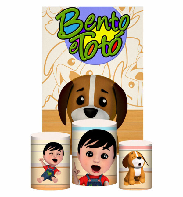 Kit Casado Bento Totó Trio Capa Cilindro Retangular Tecido