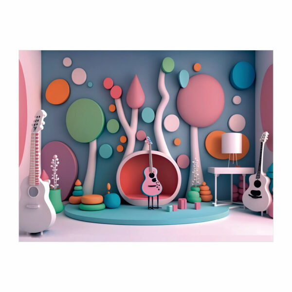 Fundo Fotográfico Cenário Criança Música em Tecido 2,20m x1,50m F196 - Image 3