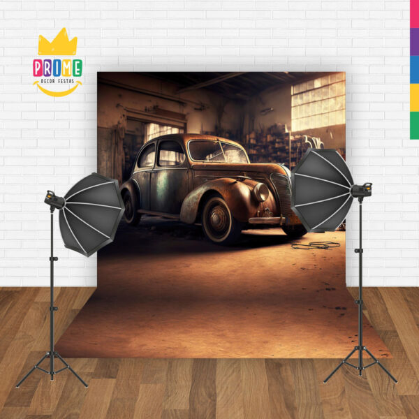 Fundo Fotográfico Cenário Garagem Pais Tecido 2,20x1,50m F73 - Image 2