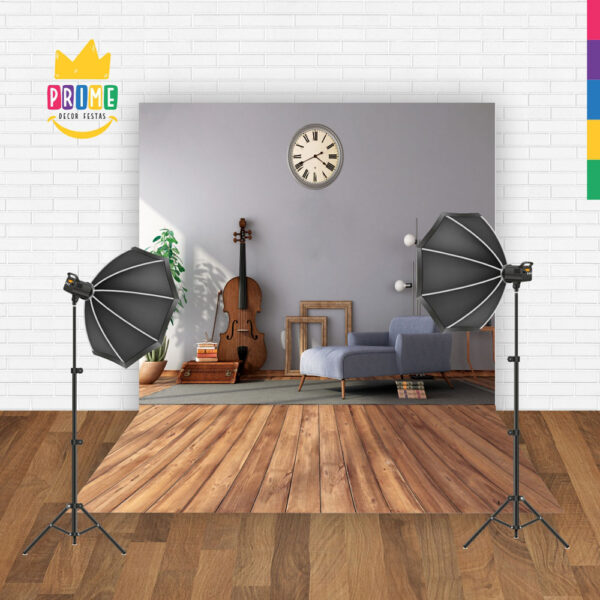 Fundo Fotográfico Cenário Sala Musica  Tecido 2,20x1,50m F58 - Image 2