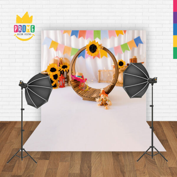 Fundo Fotográfico Cenário Festa Junina Tecido 2,2 x1,5m F187 - Image 2