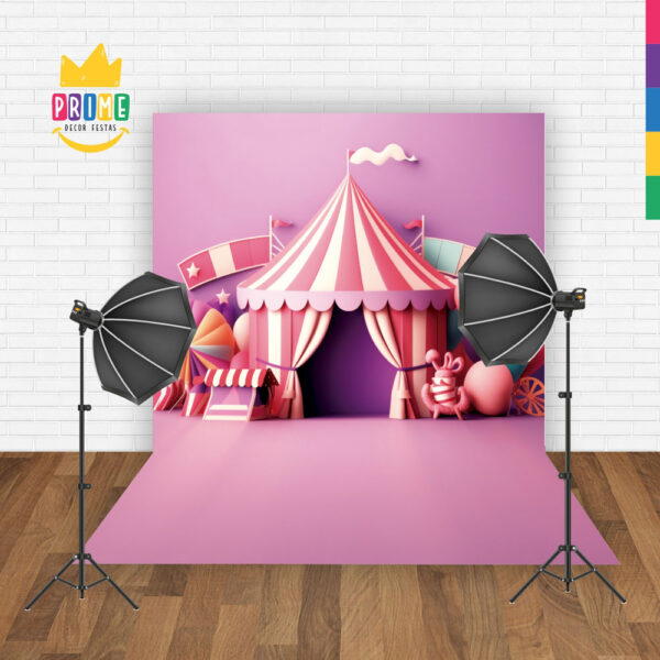 Fundo Fotográfico Cenário Circo em Tecido 2,2m x1,5m F262 - Image 2