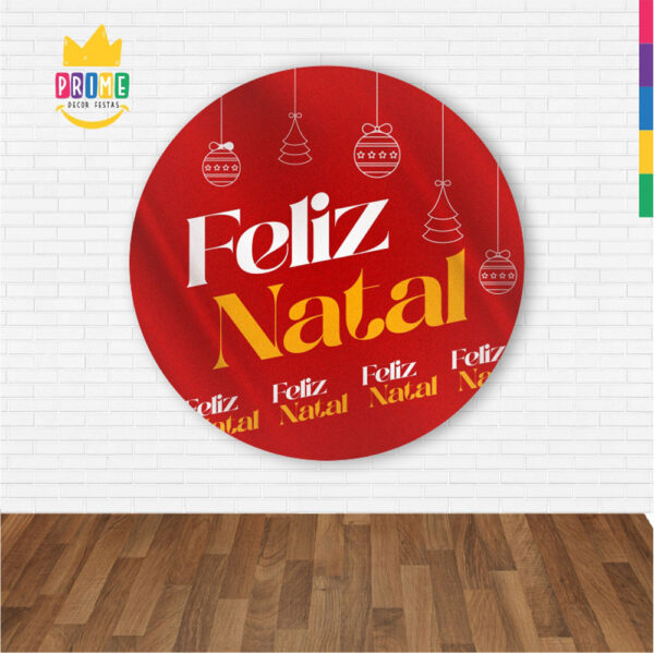Painel Redondo 3D Natal Abre Fácil Tecido 1,50m X 1,50m - Image 2