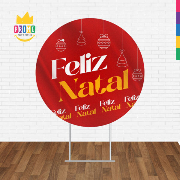 Painel Redondo 3D Natal Tecido Sublimado 1,50m x 1,50m - Image 2