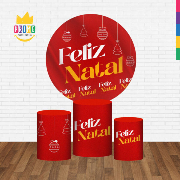 Trio Capa Cilindro + Painel Redondo 3D Natal 1,50m Veste Fácil - Image 2