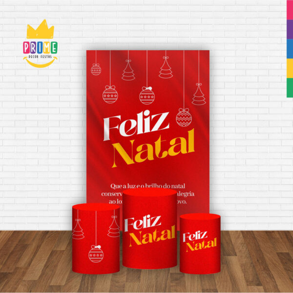 Kit Casado Natal Trio Capa Cilindro Retangular Tecido - Image 2