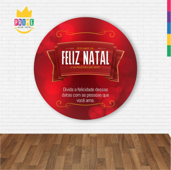 Painel Redondo 3D Natal Abre Fácil Tecido 1,50m X 1,50m - Image 2