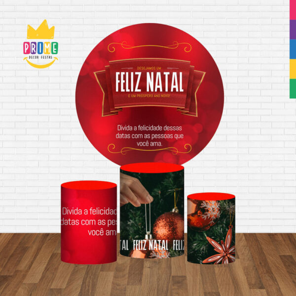 Trio Capa Cilindro + Painel Redondo 3D Natal 1,50m Veste Fácil - Image 2