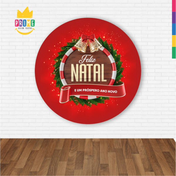 Painel Redondo 3D Natal Abre Fácil Tecido 1,50m X 1,50m - Image 2